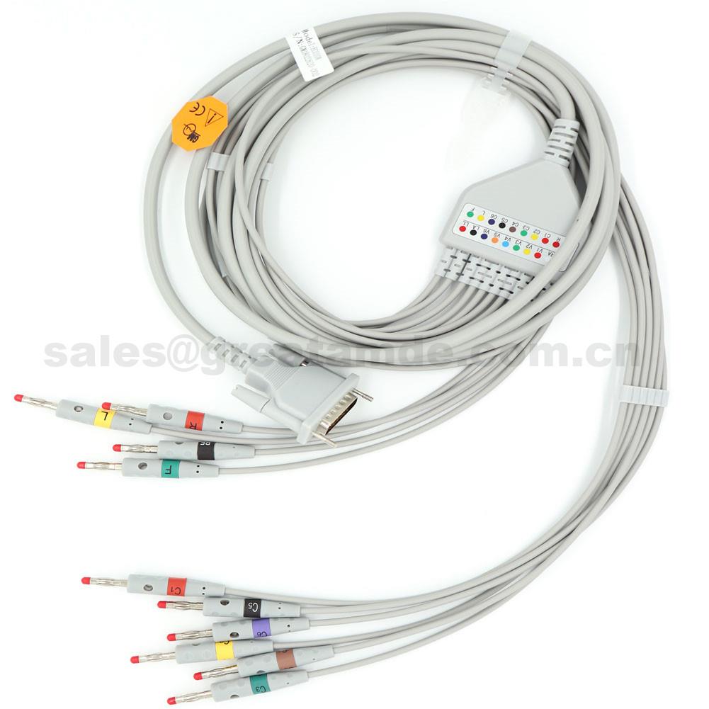 EC010A καλώδιο EKG Schiller, IEC, DB15M Banana 4.0, AT-1, Χρήση με Schiller AT-102, CS-200, EC010A schiller EKG cable , IEC, DB15M Banana 4.0 , AT-1 ,Use with Schiller AT-102, CS-200,