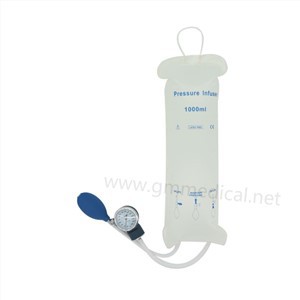 1000ml Reusable Nylon Pressure Infusion Bag With Pressure Gauge, White.for Blood And Fluid Quick Infusion.