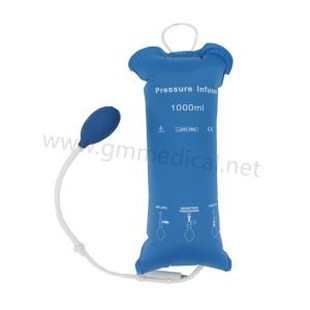 Reusable Nylon Pressure Infusion Bag With Display Pressure 1000ml, Blue, Back Net And Edge Stitching