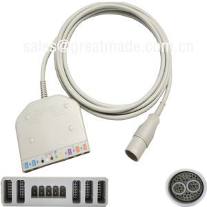 Χρήση με καλώδιο κορμού πολλαπλών παράμετρος 98.060.120/A Lohmeier (ΑΕΣ * 2, θερμοκρασία * 2, 5-μολύβδου ΗΚΓ, Spo2)