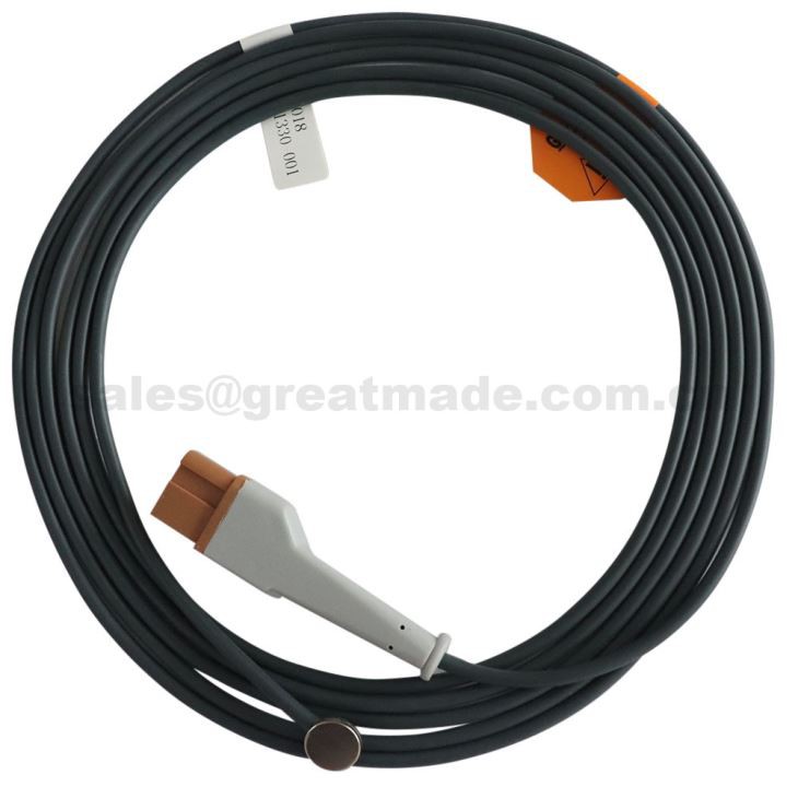 Συμβατή με το Spacelab δέρμα επιφανειακή θερμοκρασία καθετήρα, Spacelab 10PIN-> 12mm δίσκο